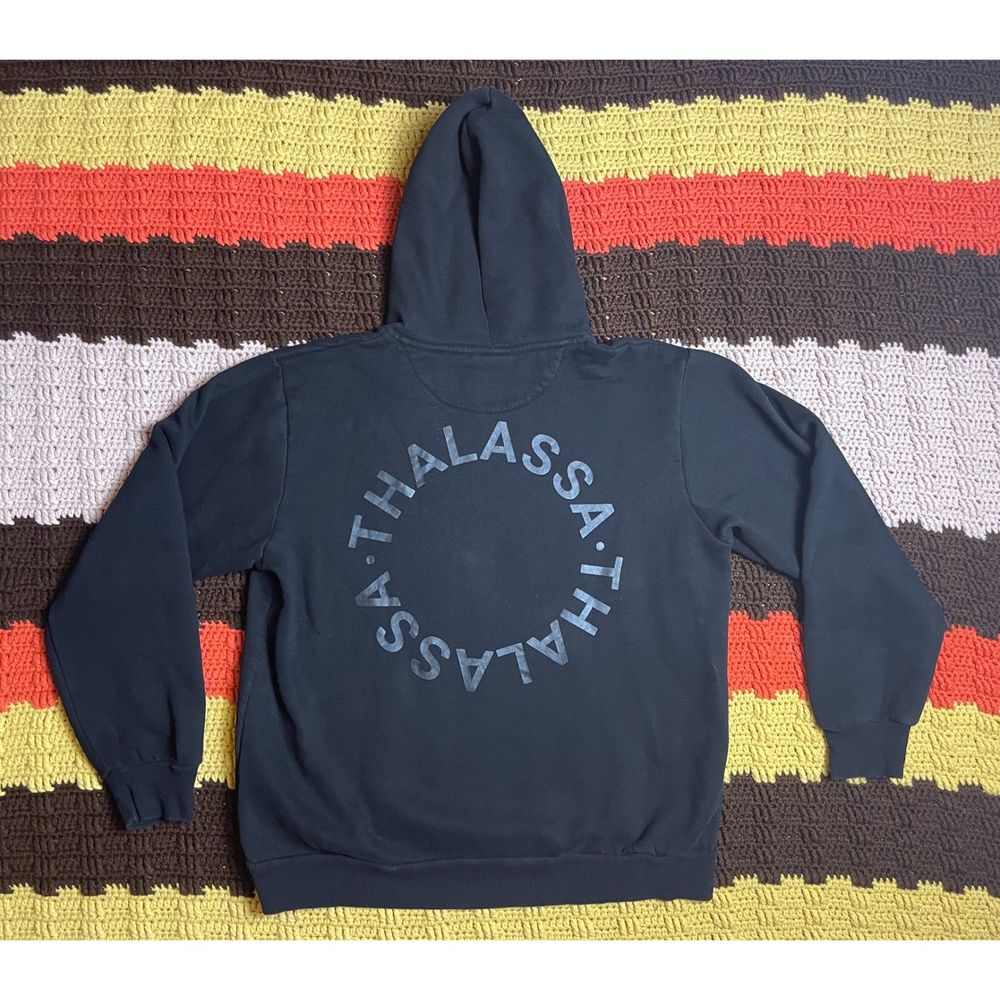 Black Hooded Logo Sweatshirt by Thalassa, Size Small